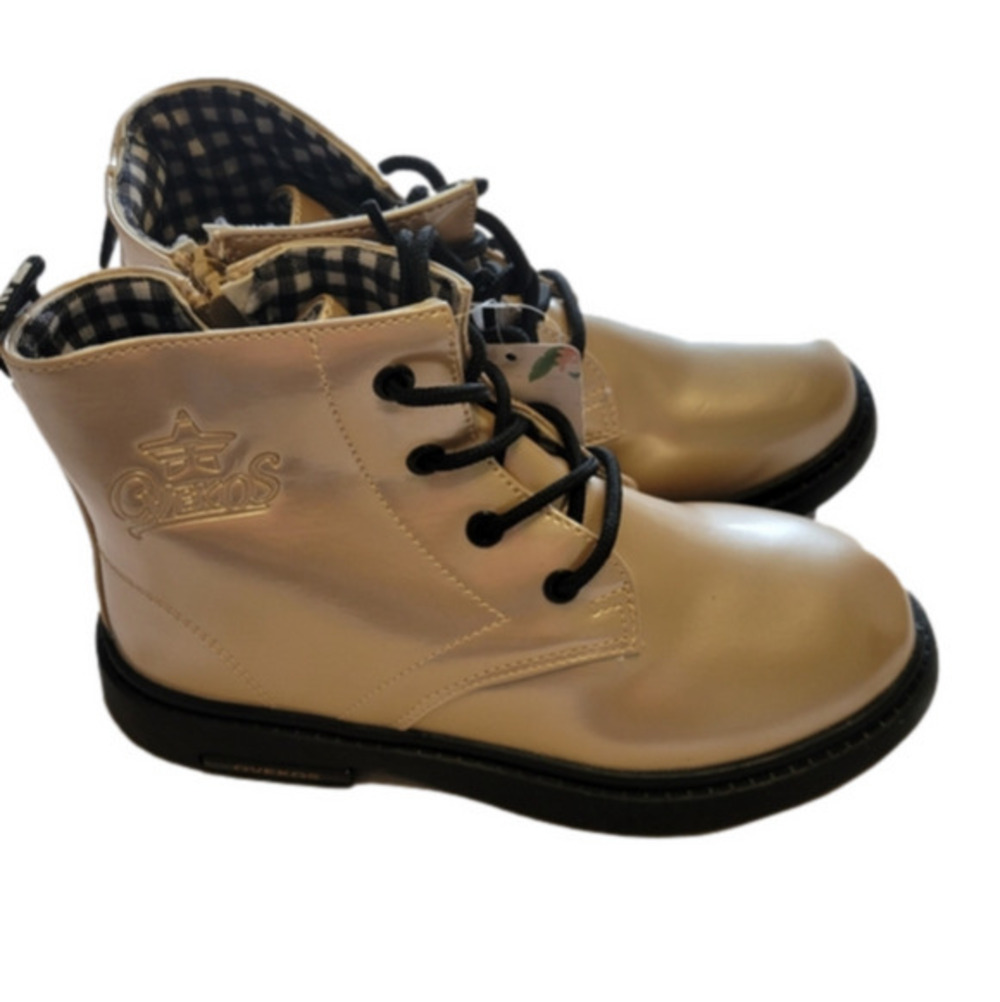 Ovekos Kids High Top Boots Metallic Gold boots size 33